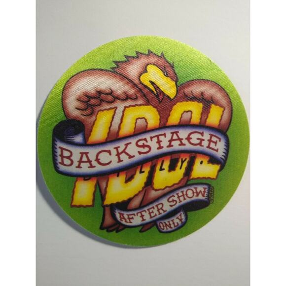 Billy Idol Backstage Pass Original 1990 Concert Tour New Wave Charmed Life Green - Picture 5 of 5